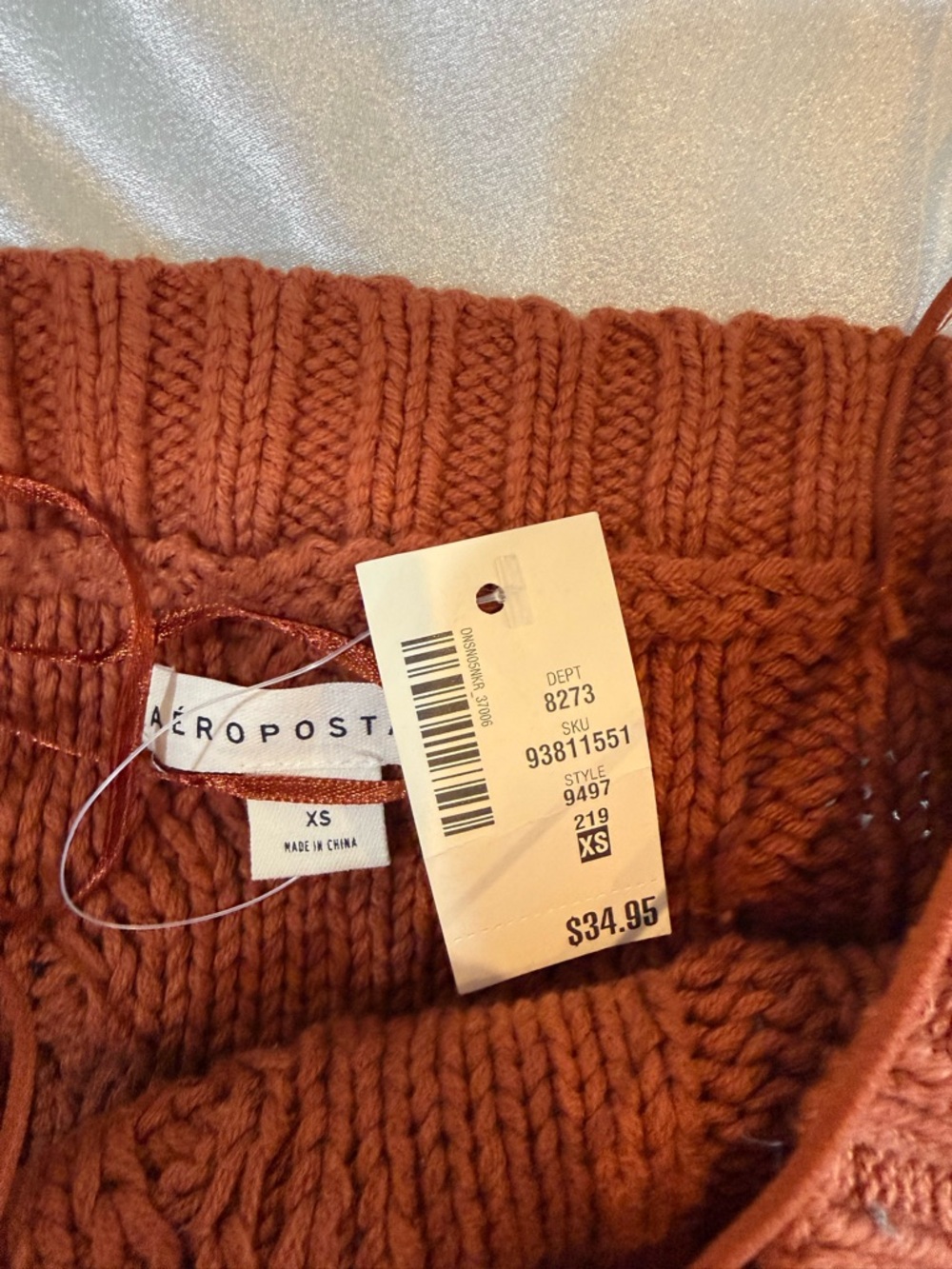Aeropostale Rust-Brown Cable Knit Crop Tank - Picture 4 of 6